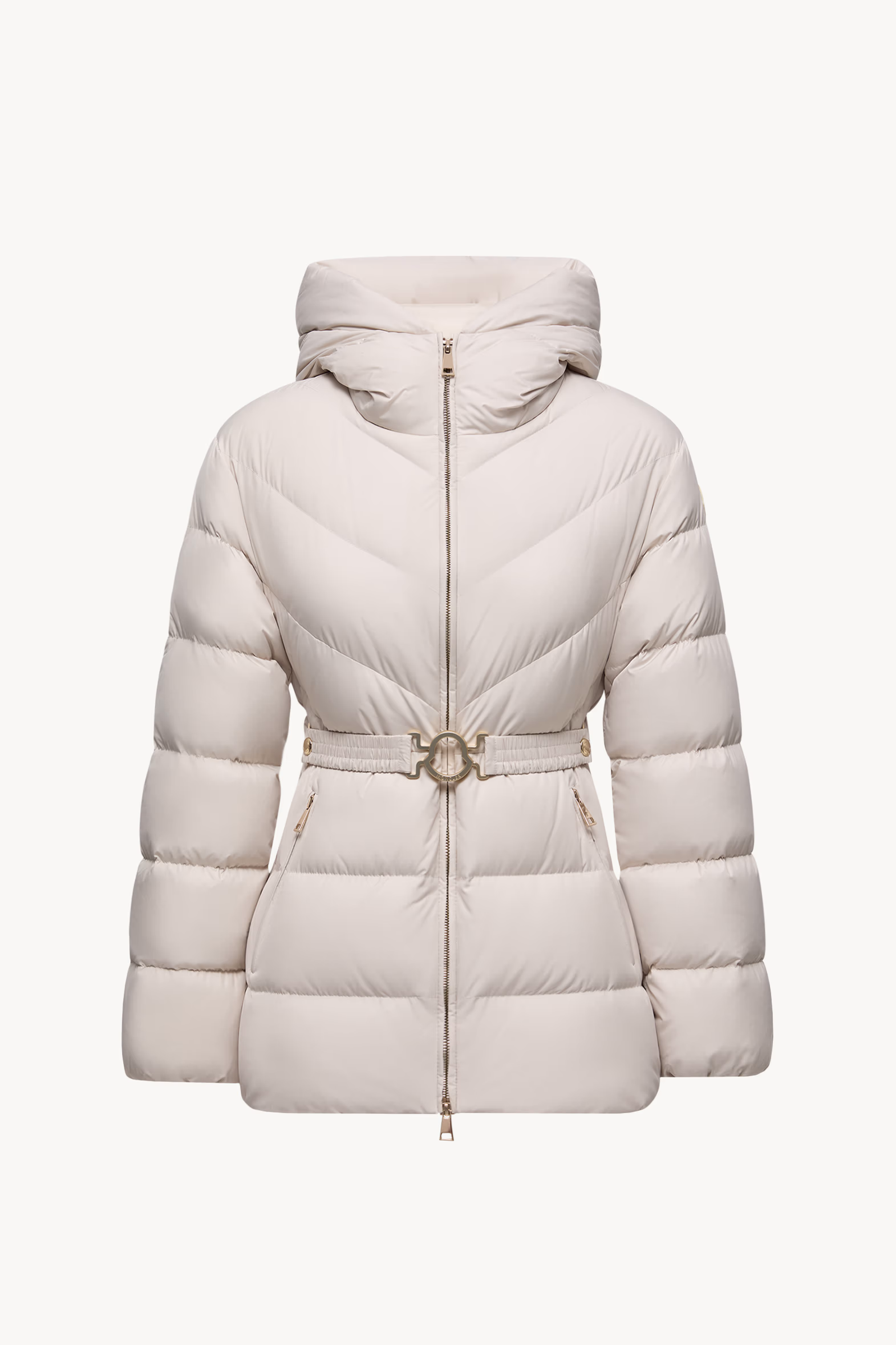 Brosse Diagonal-Quilted Hooded Short Down Jacket White Moncler 2